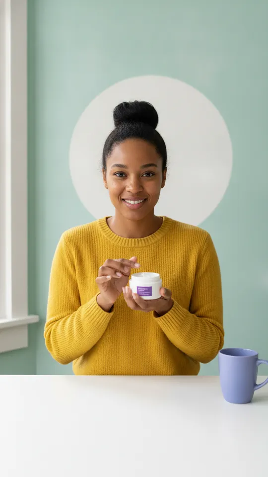Example UGC ad: a creator dips her fingers into a jar of cream